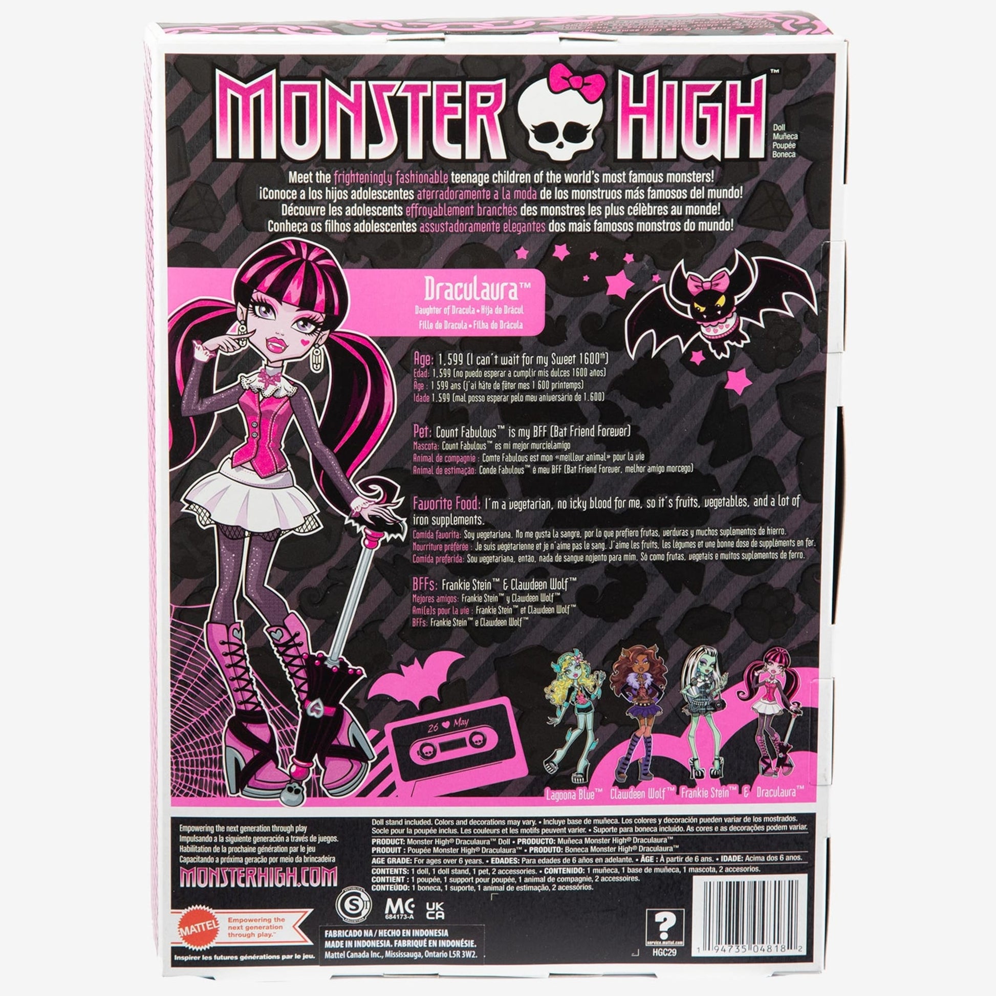 Poupée Draculaura Monster High Photo de Classe Mattel